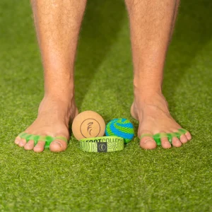 The Foot Exploration Kit with toe spreaders and hacky sack
