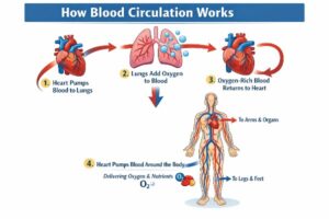 Circulation throughout the body